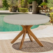 Aursykel Round Table Cover Waterproof 600D Fabric with Elastic Hem Cord Suit 27 to 29 Inch Round Tables Suit for Indoor Outdoor Use Easy Install and Clean Heavy Duty Protection